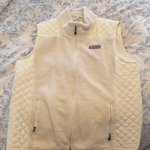 Vineyard Vines Cream Sherpa Quilted Vest